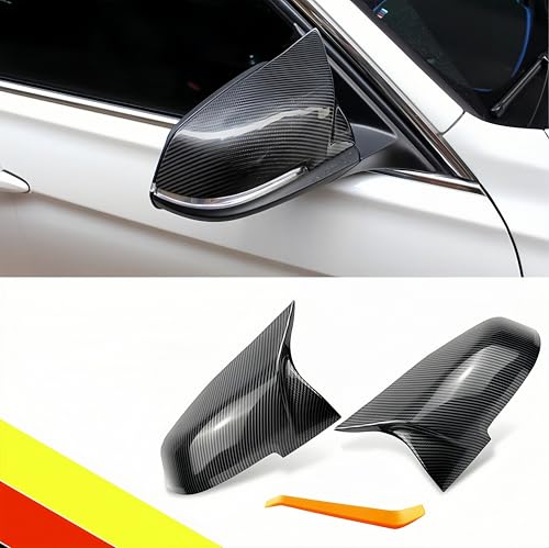 POETRYXIAO Coprispecchietto retrovisore auto compatibile con B-MW 1 F20 F21/2er F22 F23 F87/3er F30 F31 F34/4er F32 F33 F36/i3 I01/X1 E84, adatto per tuning (fibra di carbonio)