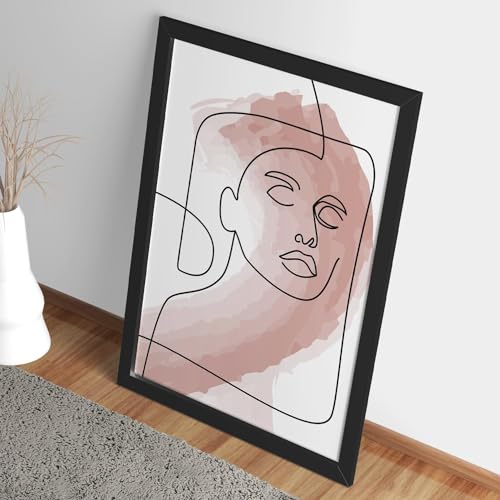 Image of Ritwika's Abstract Wall Art Of Outline Of Women Portrait Painting With Frame | Perfect For Home and Office Decor | With Glass, Size 13.5 inch x 19.5 Inch, Set of 1 (03 - WOMEN)