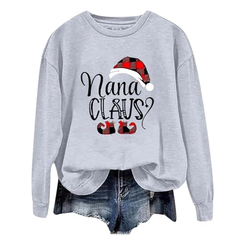 Sweat à capuche femme manches longues col ras du cou coupe ample au motif de Noël unique