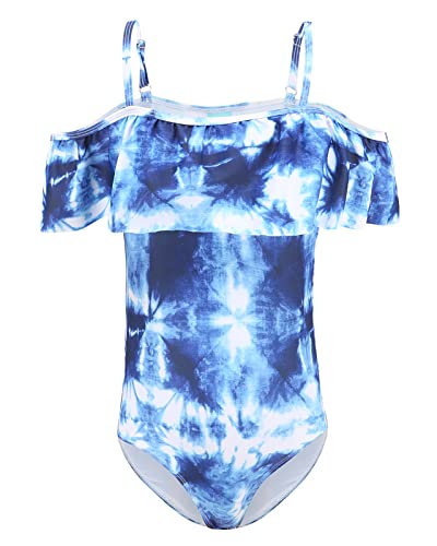 Image of Girls One Piece Swimsuits Off Shoulder Bathing Suit for Kids Hawaiian Swimwear 3-16 Years