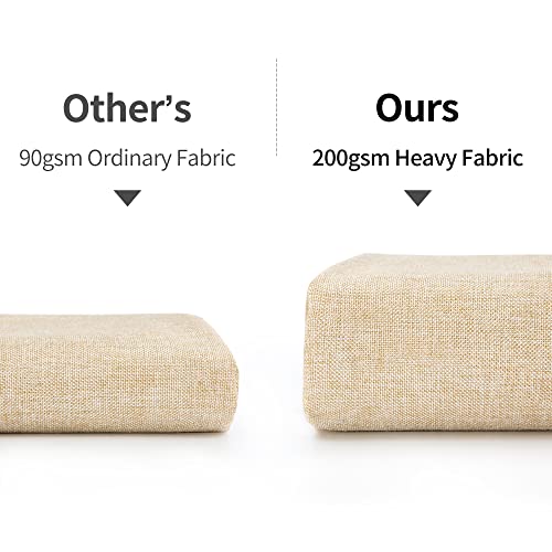 Sumgar Linen Shower Curtain Cream Textured Fabric Cloth Neutral Elegant Washable Hotel Luxury Heavy Duty Shower Curtains Set With Hooks For Farmhouse Bathroom 72" X 72" #TOP3