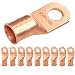 SELTERM 10 Pack 4/0 Gauge 4/0 AWG 1/2" Stud UL Heavy Duty Copper Crimp Lugs Welding Cable Bare Copper Eyelet Lug