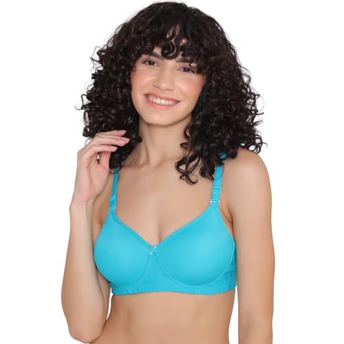 Image of INKURV Lightly Padded T-Shirt Bra for Women- Padded, Non-Wired, Full Coverage, Seamless Cups, Multiway Bra for Girls, Daily use Bra with Detachable Straps- Lily