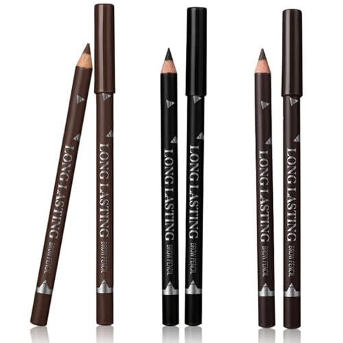 3Pcs Eyebrow & Eyeliner Pencil Set – Waterproof & Smudge-Proof Brow Pen – Long-Lasting Makeup for Precise Definition Includes Black, Brown Coffee Shades