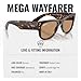 Ray-Ban RB0840SF MEGA WAYFARER LOW BRIDGE FIT Square Shaped Non-Polarized Sunglasses for Men & Women – Includes Official RAYBAN Eyewear Kit – Ideal Formal & Casual Wear Sunglasses – Brown Lens