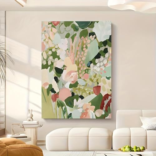 Poster canvas art floral tableau abstrait de chambre cadre noir 70x95