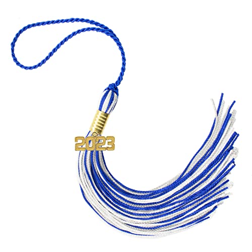 Tassel Depot 2023 Royal/Gray/White Graduation Tassel - Every School Color Available - Made in USA
