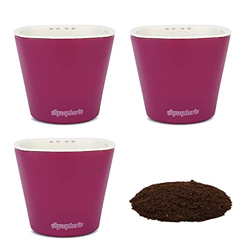 Window Garden – Aquaphoric Self Watering Mini Planter Pots (3 Pack) – Grow On Indoor Sill. Perfect For Potting Small Plants, Herbs, African Violets, Succulents, Or Start Seedlings. #TOP18