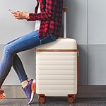 UKEIN Luggage Sets 3 Piece, Carry On Luggage 20In With Spinner Wheels,PC Hardside Suitcase Set with TSA Lock,Durable Carry On Suitcase With Travel Backpack for Men (Beige, 3 piece set (20inch)) - Image 2