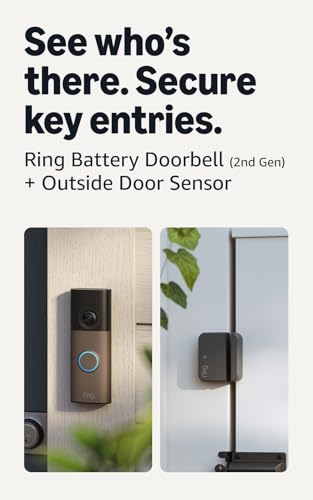 Image of Ring Battery Doorbell (newest model), Matte Mocha with Outside Door Sensor, (newest model)