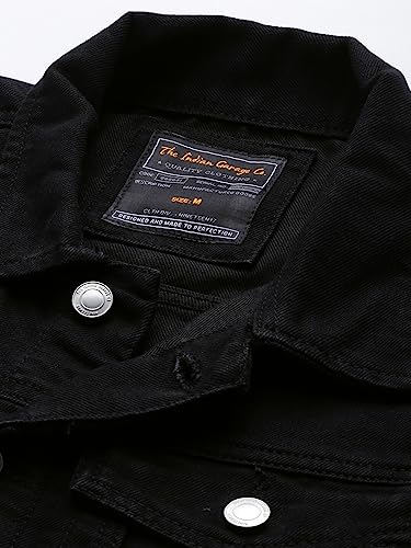 Image of The Indian Garage Co Men Slim Fit Solid Denim Trucker Jackets