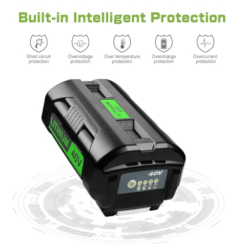 Energup 40Volt 6500mAh Replacement Ryobi 40V Battery and Charger Kit, for 40Volt Lithium Battery OP4026 OP40601 OP4050A OP4040 OP4030 OP4050 with OP401 Ryobi 40V Charger