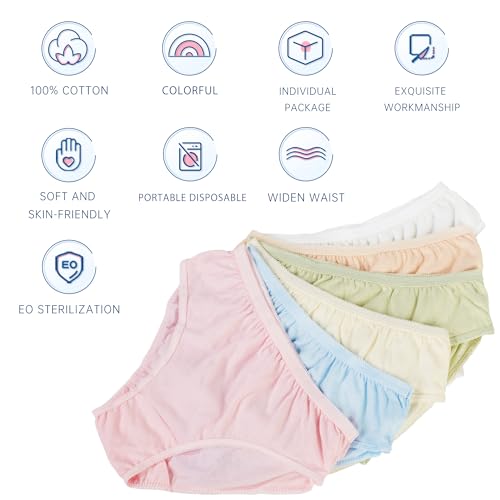 Women's Disposable Underwear For Travel Colorful Cotton Panties Ladies Briefs Hotel Spa Hospital Stays Emergencies2