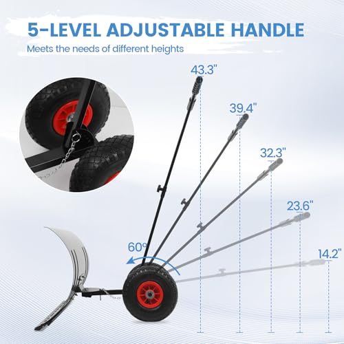 Toriexon SNOW SHOVEL With Wheels 29 Inch W X 16.5 Inch H, Heavy Duty Snow Pusher With 10 Inch Pneumatic Wheels, Angle Adjustable Blade & Handle Snow Shovels thumb #4