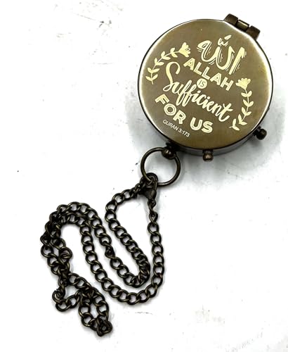 Brújula islámica con cadena para regalo miniatura 4