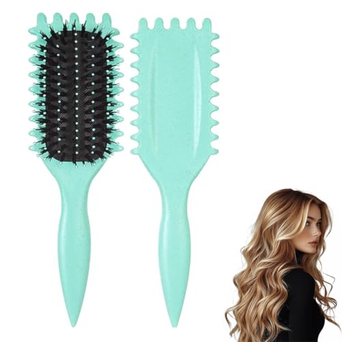 Curl Defining Brush Curly Hair Brush Curl Defining Brush for Combing and Shaping Mens and Womens Reduce Pulling and Curl Separation For Defined Curls 1 Pcs Green