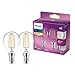 Philips LEDclassic E14 Lampe, Doppelpack, 470 Lumen entsprechen 40W, warmweiß (2.700 Kelvin), klar