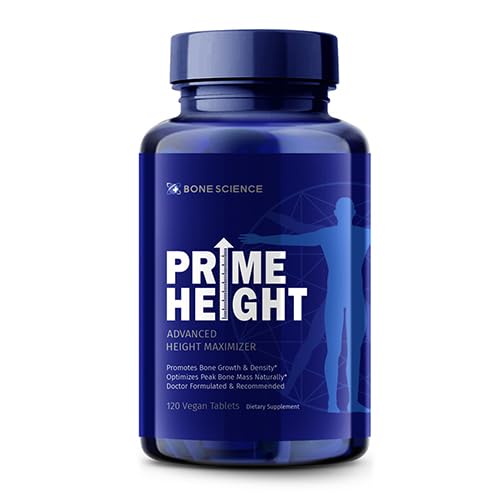 Prime Height Advanced Height Growth Maximizer Pills Supplements Healthy Height Increase&Bone Strength – Best Grow Taller Supplement for Kids, Teens & Adults – Growth Height Pills – 120 Vegan Tablets