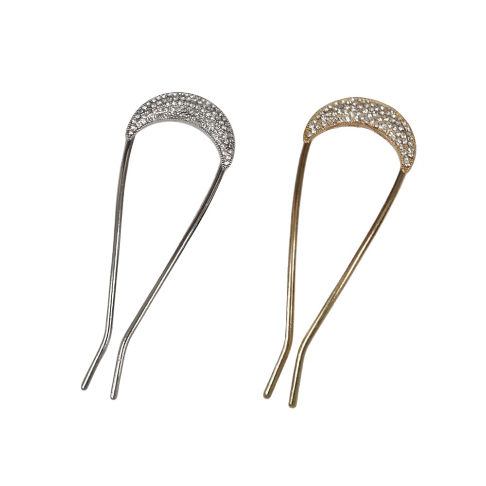 2 Pieces Metal Vintage Hair Sticks U Shaped Hair Pins 4 inch Hair Fork Pin for Thick Hair Bun French Twist Styling Updo Hairstyle and Hair Accessories