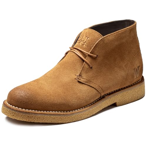WELTFORGE Men's Chukka Boots Welted Suede Leather Mid Top Casual Boots Lightweight Rubber Foam Sole Dessert Boot