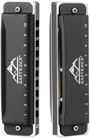 EastRock Blues Harmonica Mouth Organ 10 Hole C Key With Case Diatonic