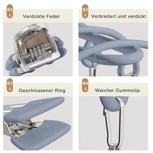WQSIRYSTP Pack of 2 Stainless Steel Sockentrockner Edelstahl Mit 40 Clips,Doppelreihige Metall-WäScheklammer,Windfester Klapptrockner füR Socken, UnterwäSche, Handschuhe (Grau)