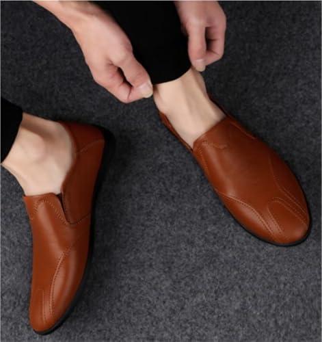 Mens Loafers Round Toe Solid Color Loafer Shoes Resistant Anti-Slip Comfortable Outdoor Slip On3
