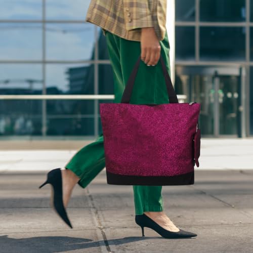 Image of NGIL Medium Top Zipper Closure Canvas Tote Bag with Attached Matching Coin Purse For Moms and Nurses