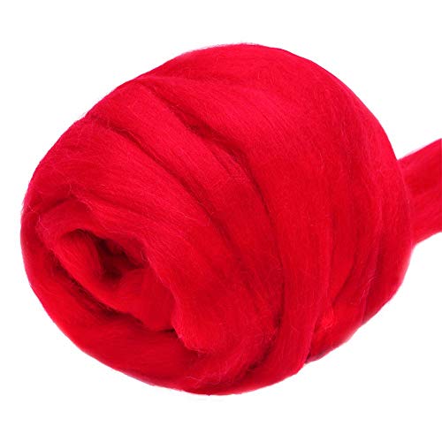 Jupean 3.53Oz Wool Roving Yarn, Fiber Roving Wool Top, Wool Felting Supplies, Pure Wool, Chunky Yarn, Spinning Wool Roving For Needle Felting Wet Felting Diy Hand Spinning #TOP13