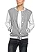 COOFANDY Men Fashion Long Sleeve Button Front Cotton Bomber Baseball Jacket,Large,Gray