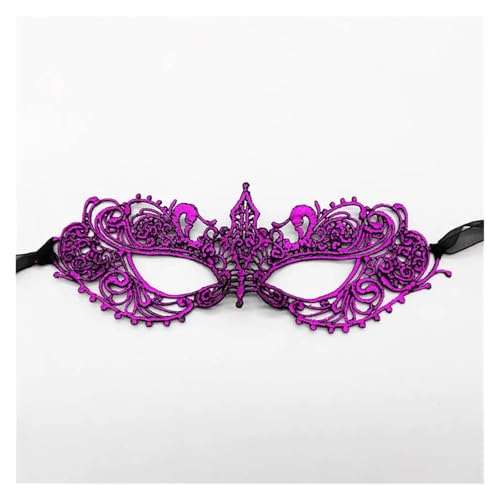 Masque facial en dentelle rouge avec ruban pour bal costume et cosplay