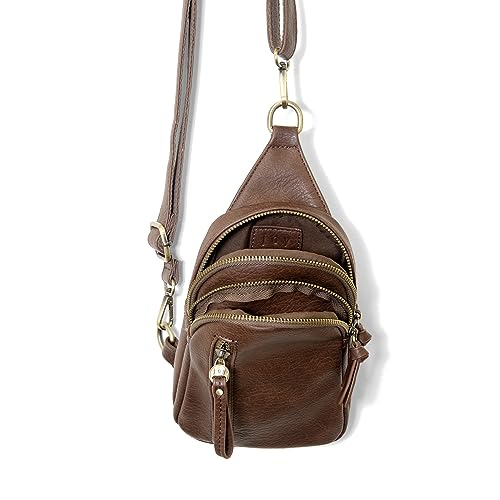Image of Joy Susan Skyler Sling Bag: Vegan Leather, Zippered Closure, Brass Plated Hardware