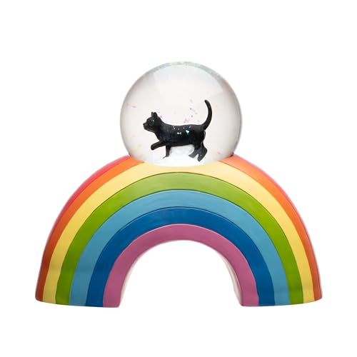 PETQTBB,Perfect Memorial Cat Urn with Rainbow Bridge Snow Globe Design Cat Memorial…