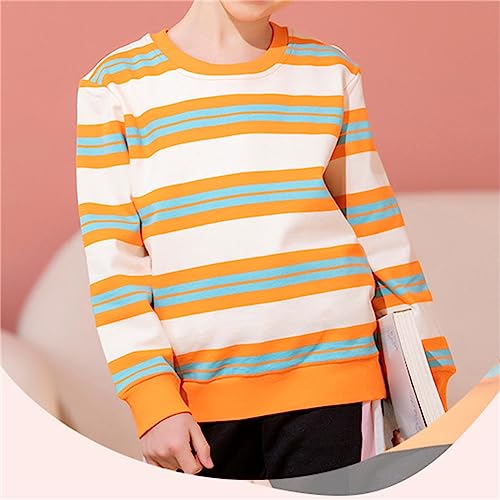 Toddler Baby Striped Sweatshirts Boys Girls Long Sleeve Crewneck Pullover Tops Children Casual (Purple, 5-6 Years)4