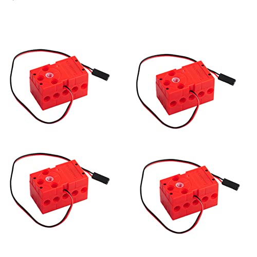 Image of 2kg Motor 360 Degree Continuous Rotation Programmable Geekservo Dual Output Shaft Compatible with Standard Building Blocks for Arduino Microbit Raspberry Pi(Pack of 4