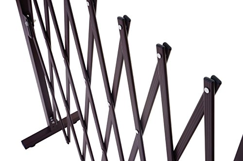Absperrgitter HWC-B34AM, Scherengitter Rankhilfe Tierschutzgitter ausziehbar, Alu braun - Höhe 103cm, Breite 27-207cm