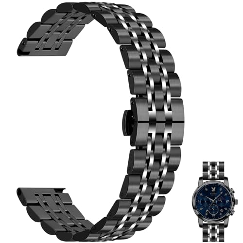 Bracelet de montre réglable à 7 perles Juntan avec fermoir papillon sécurisé en acier robuste