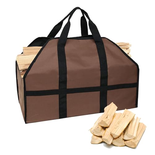 Grande cestino in legno per legna da ardere, 600D, Oxford, impermeabile, pieghevole, per legna da ardere, con manico, multifunzionale, accessori per legna da ardere, borsa per il trasporto portatile