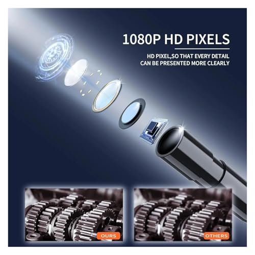 Boroscopio digital LCD 1080P portátil con cámara endoscópica de gran angular y cable de serpiente 5