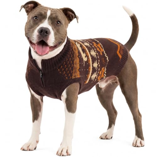 IECOii Christmas Nordic XXXL Dog Sweater for Large Dogs, Mock Neck Knit,3XL