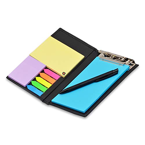 Image of COI Desk Organizer, Notepad Memo Holder with Colorful Sticky Notes Daily Use Gift Set with Pen (Ocean Blue)