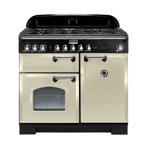 RANGECOOKER CLASSIC DELUXE 100 creme/chrom - Kochfeld GAS Grill/Multif.ofen/HL Ofen