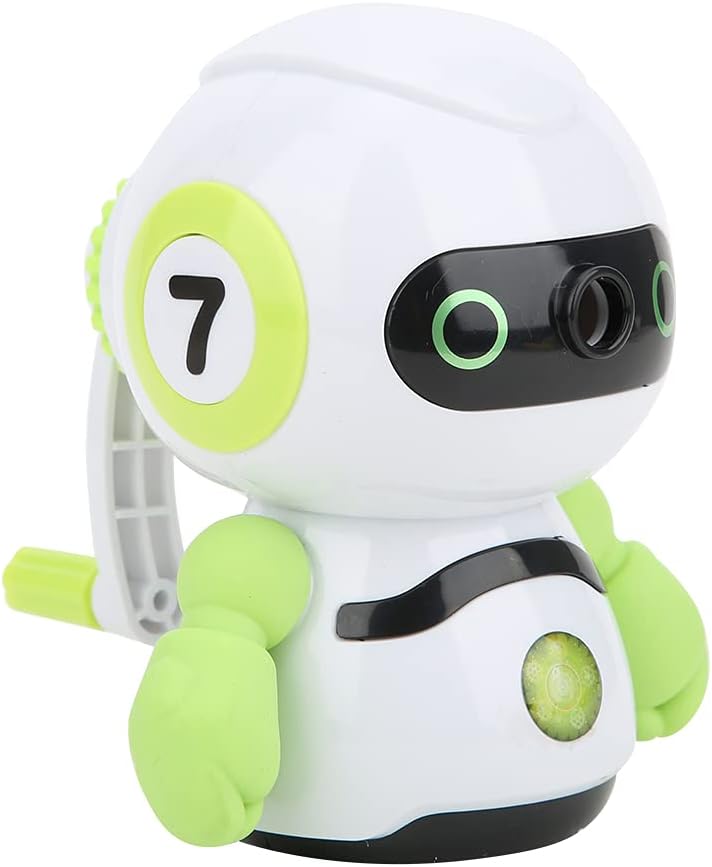 Manual Pencil Sharpener Green Robot Shape ABS Plastic Stationery School Supplies for Kids