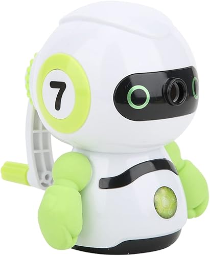 Miniatura 2 de Sacapuntas manual, 4.1 x 2.2 pulgadas, sacapuntas con forma de robot verde, un solo agujero para niños, escuela, aula, hogar, artistas