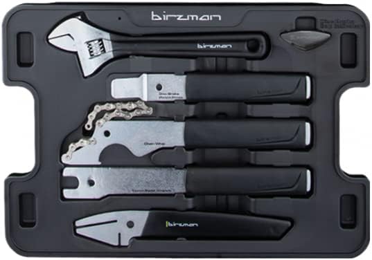 Separate tray from the Birzman Studio Tool Box, containing the adjustable spanner, chain whip, and tire levers.