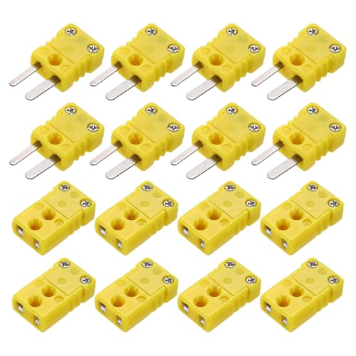 Connecteur thermocouple K de précision MECCANIXITY, boîtier haute température 120°C jaune