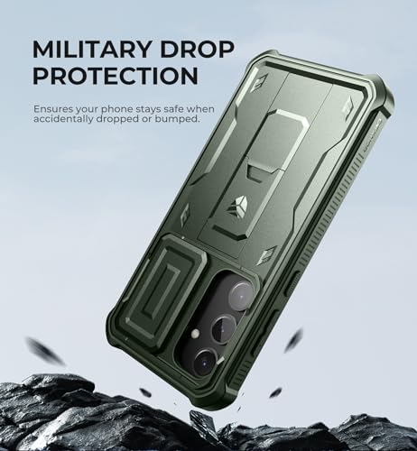 Image of Dexnor for Samsung Galaxy S24 Plus Case with Built-in Slide Camera Cover & Screen Protector & Kickstand, Shockproof Rugged Case Full-Body Bumper Protective Cover for Galaxy S24 Plus (2024),Army Green