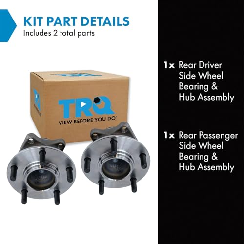 Image of TRQ 2 Piece Rear Passenger Side Driver & Passenger Side Wheel Bearing & Hub Assembly Set with ABS Sensor Compatible with 2009-2013 Mazda 6