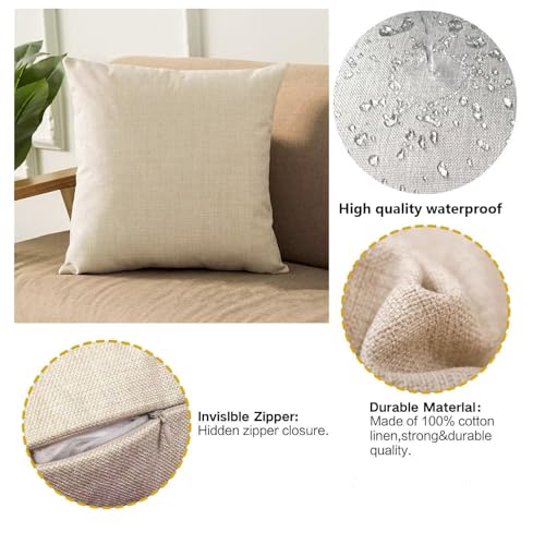 Taie oreiller 40x40 bleu lot de 4 housses de coussin exterieur impermeable au design d'ete chic