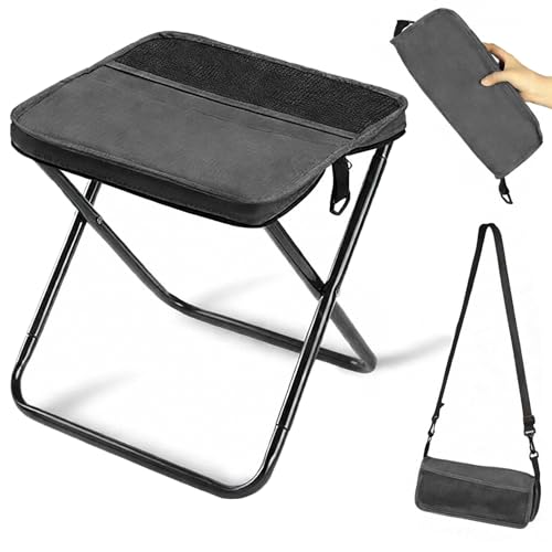 Wind Tour Outdoor Backpack Folding Stool Pencil Case Stool Portable Lightweight Camping Gear Sports Folding Chair Handbag StoolCrossbody Bag Stool | Black